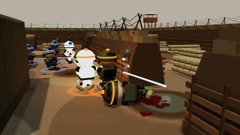 Trench Foot: two teams battle along a muddy trench line