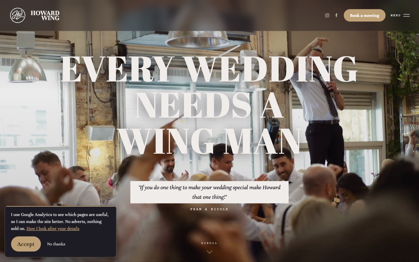 The Howard Wing homepage - award-winning wedding singer
