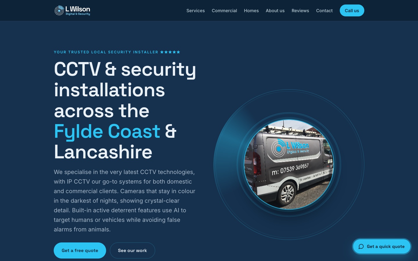 The L Wilson Digital & Security homepage - CCTV, alarms and digital TV across the Fylde coast and Lancashire