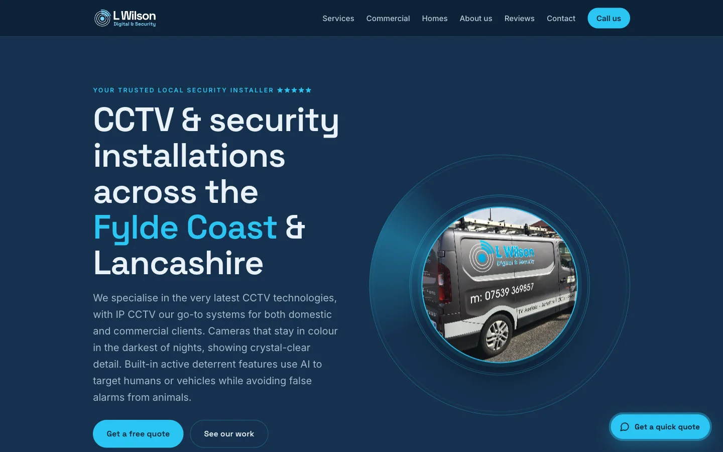 L Wilson Digital & Security: a five-page site with a page for every town he covers