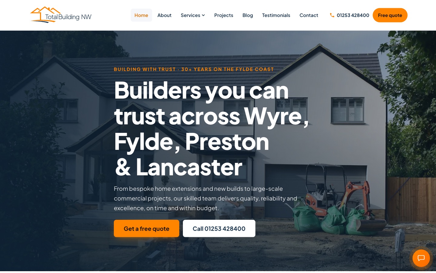 The Total Building North West homepage - builders across Wyre, Fylde, Preston and Lancaster